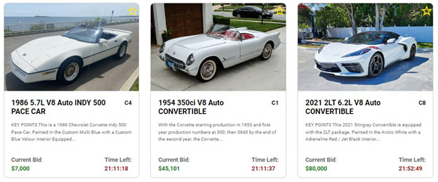 Corvette Auctions at 427Stingray.com