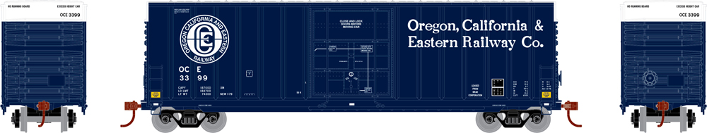 Oregon, California & Eastern 50-foot high-cube plug-door boxcar with exterior posts.